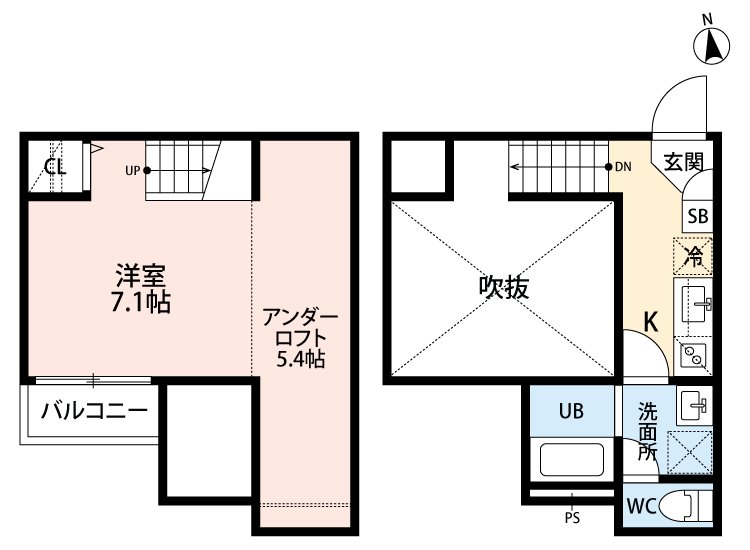 熊本市中央区西子飼町のアパートの間取り