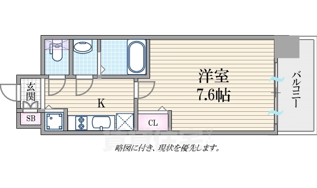 大阪市中央区松屋町のマンションの間取り