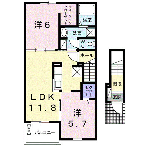 光市浅江のアパートの間取り