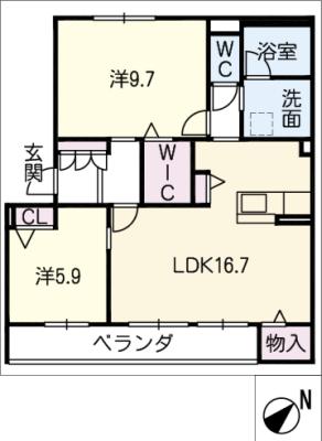 Ｍａｓｔ　Ｔｅｒｒａｃｅ別名Ｂの間取り