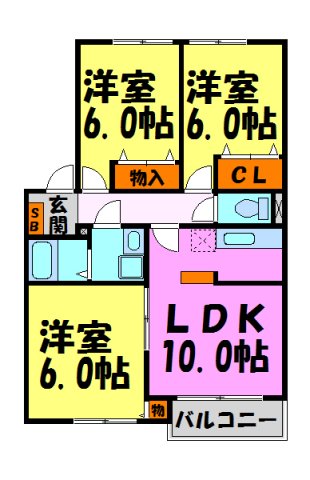 川西市東多田のアパートの間取り