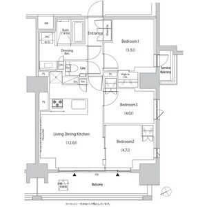 豊島区目白のマンションの間取り