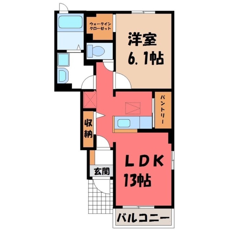 筑西市玉戸のアパートの間取り