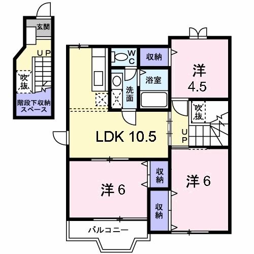 磯城郡田原本町大字三笠のアパートの間取り