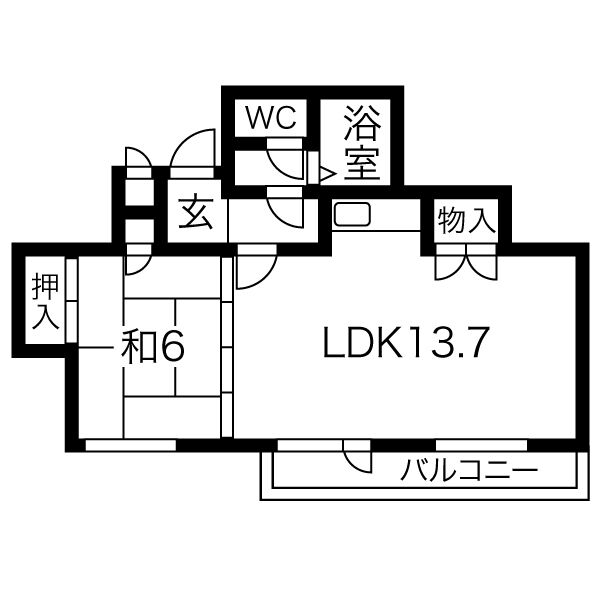 【札幌市中央区南十五条西のマンションの間取り】