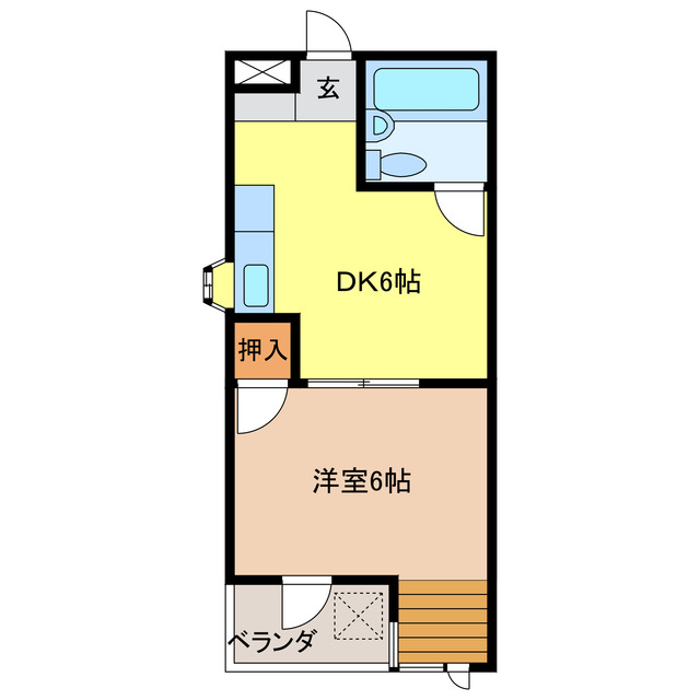 岐阜市北鶉のマンションの間取り