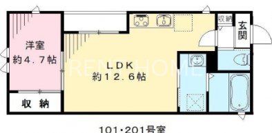 東大阪市横沼町のアパートの間取り