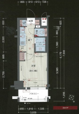 大阪市北区山崎町のマンションの間取り