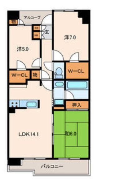 江東区枝川のマンションの間取り