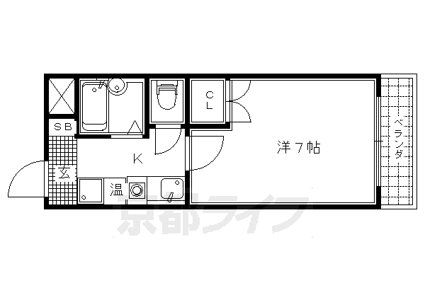 京都市北区小山町のマンションの間取り