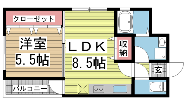 アネシスコート門口の間取り