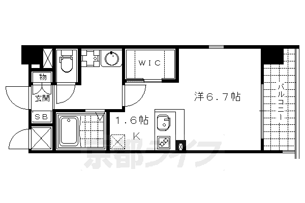 京都市下京区深草町のマンションの間取り