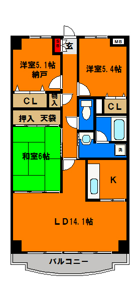 メイプル稲毛の間取り