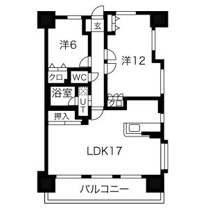 宝マンション岩塚第3の間取り