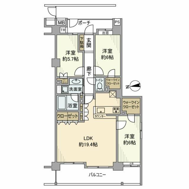 狛江市和泉本町のマンションの間取り