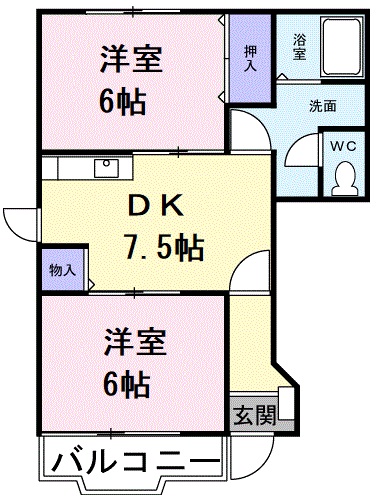 橋本市原田のアパートの間取り