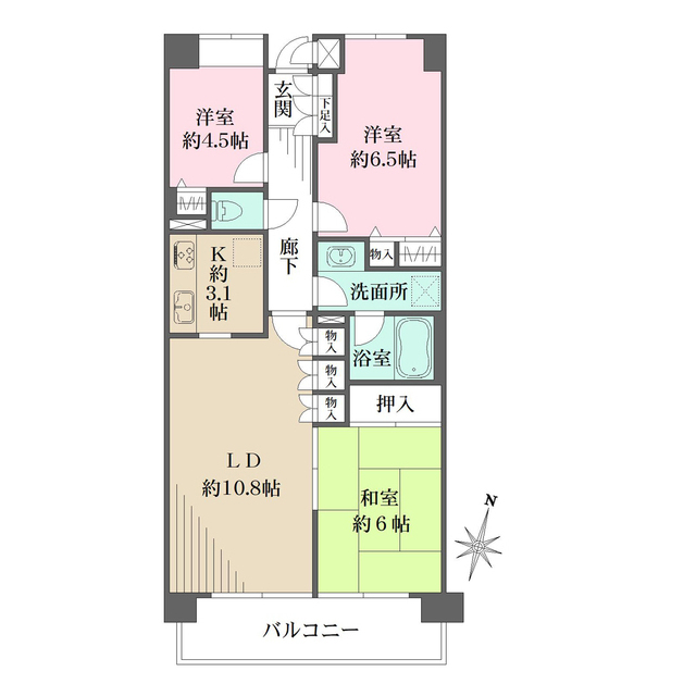 横浜市港北区師岡町のマンションの間取り