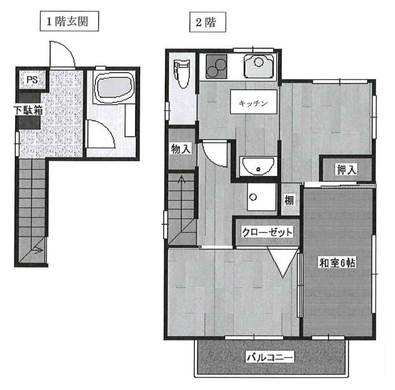 【世田谷区太子堂のアパートの間取り】