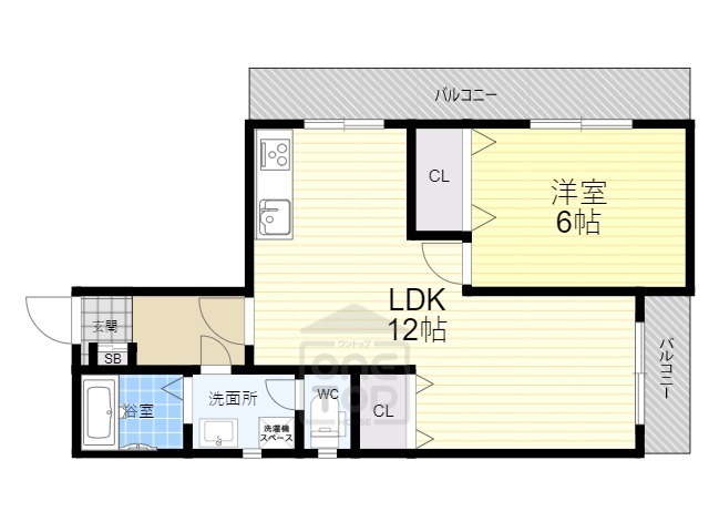 【摂津市庄屋のアパートの間取り】