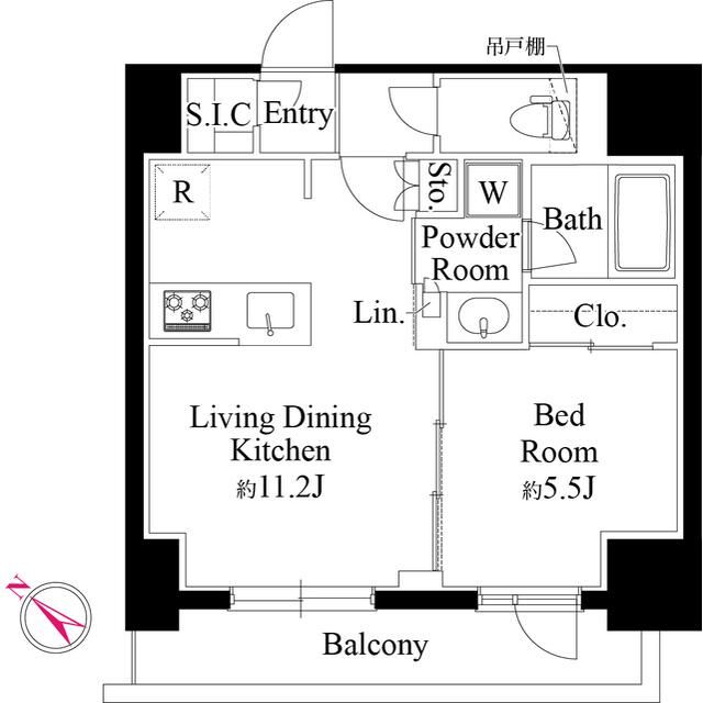 中央区築地のマンションの間取り