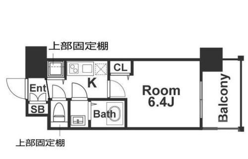 大阪市東淀川区東中島のマンションの間取り