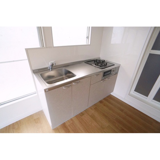 キッチン　２口ガスコンロ付きシステムキッチン