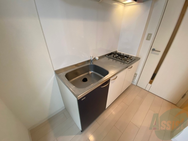 キッチン　キッチンはシックなデザインでした。洗い場も大きい。