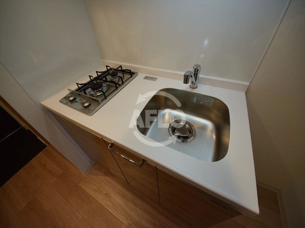 キッチン　プレサンス谷町七丁目　ガス2口コンロシステムキッチン