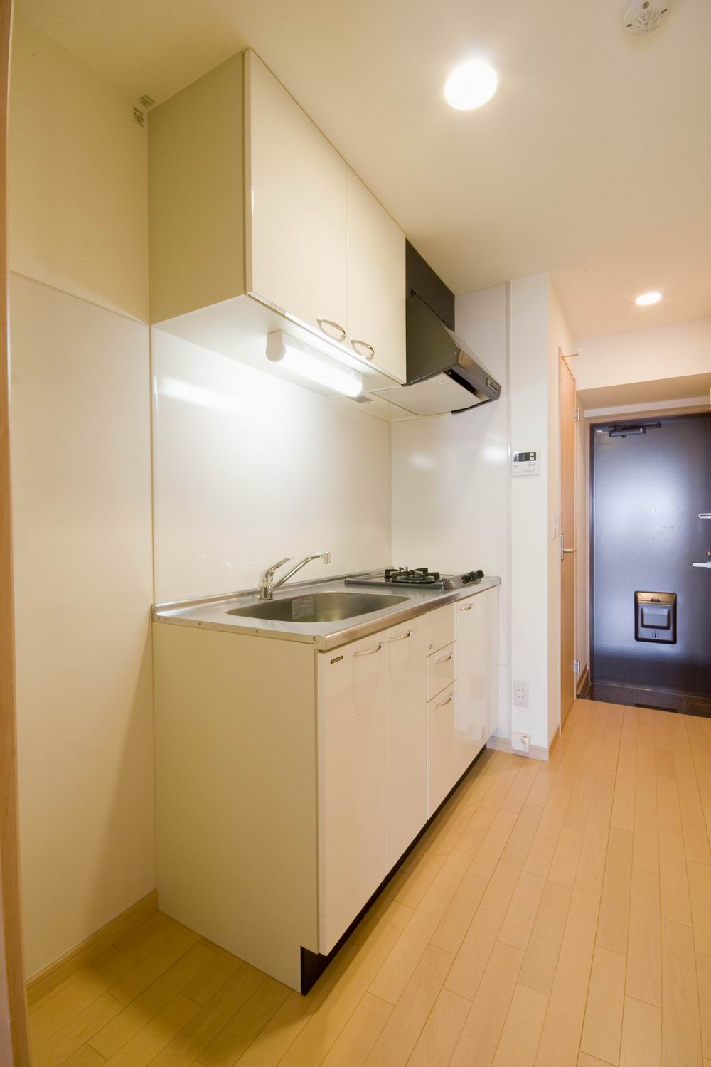 キッチン　2口コンロ・吊戸棚付のミニキッチン