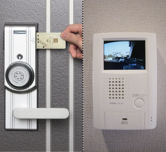 セキュリティ　カードキー・カラーモニター付インターホン