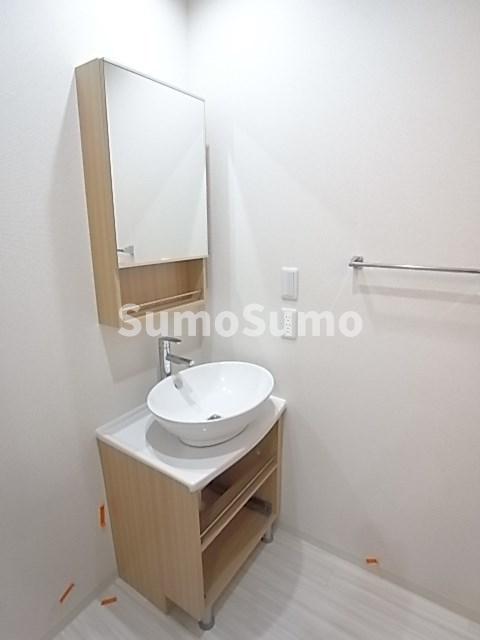 洗面設備　脱衣スペースもあります