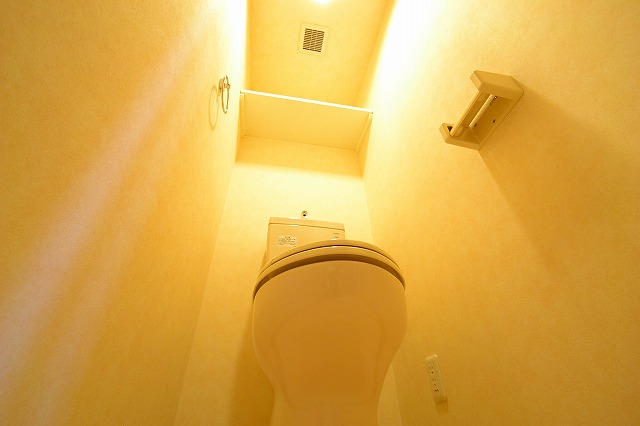 トイレ　上部の物入れがとっても便利です