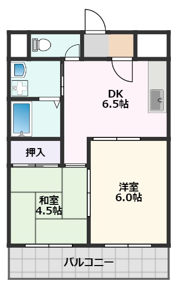 ＪＲ東海道本線 吹田駅 徒歩8分 5階建 築32年の間取り写真