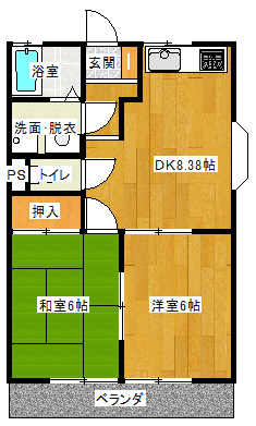 ハイツグリーントータスの間取り