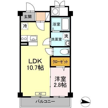 松江市春日町のアパートの間取り