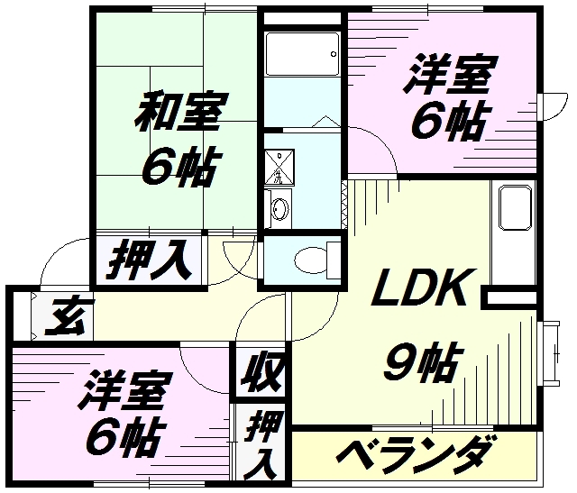 セント・ビラ９２Ｂの間取り