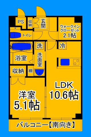 堺市北区蔵前町のマンションの間取り