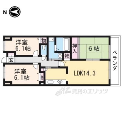 大津市におの浜のマンションの間取り