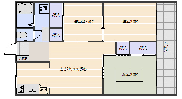 第２コーポ谷浦の間取り