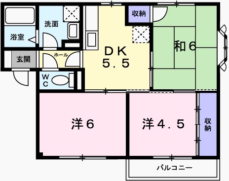 姫路市飾磨区今在家のマンションの間取り