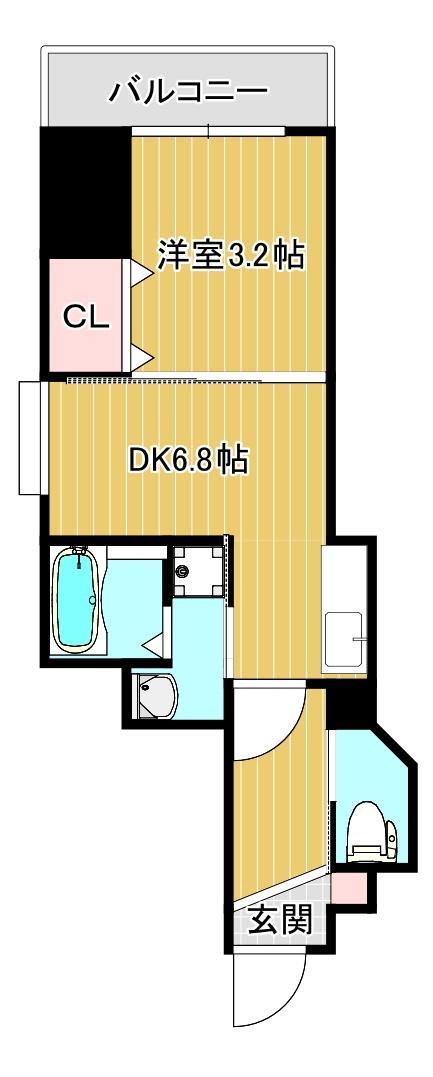 鹿児島市上之園町のマンションの間取り