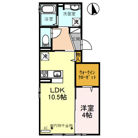 小矢部市綾子のアパートの間取り