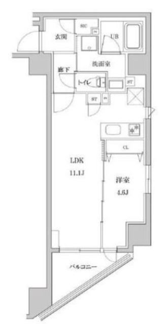 ルクレ東日本橋駅前の間取り