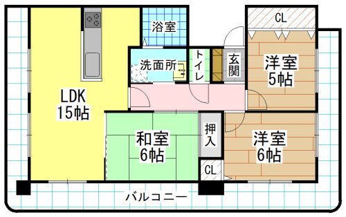 行橋市中央のマンションの間取り