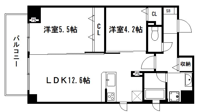 京都市下京区上平野町のマンションの間取り