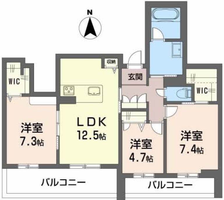 鹿児島市大竜町のマンションの間取り