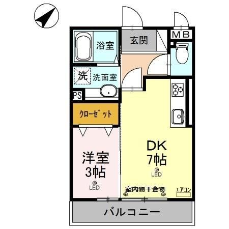 熊谷市弥生のアパートの間取り