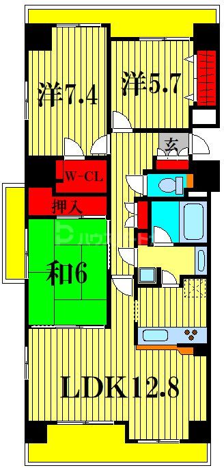 ライオンズステージ常盤平１番館の間取り