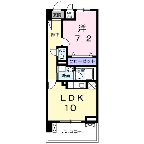 【水戸市元吉田町のマンションの間取り】