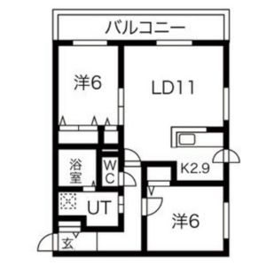 札幌市中央区南二十四条西のマンションの間取り